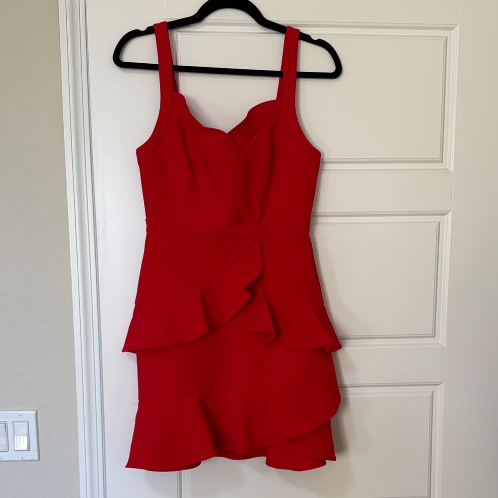 BCBGMaxAzria Red Layered Mini Dress